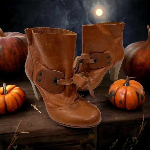 FRU.IT Women's Cognac Leather boots size 36 US 5.5 made in Italy - Picture 4 of 17